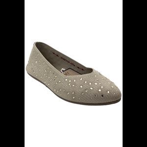 Skechers Women's Cleo 2.0 Sparkle Gems Flats Dazzling Daze Taupe - Medium